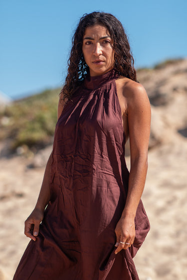 Vestido Priya castanho - Raja Pura - Loja online de vestuário étnico