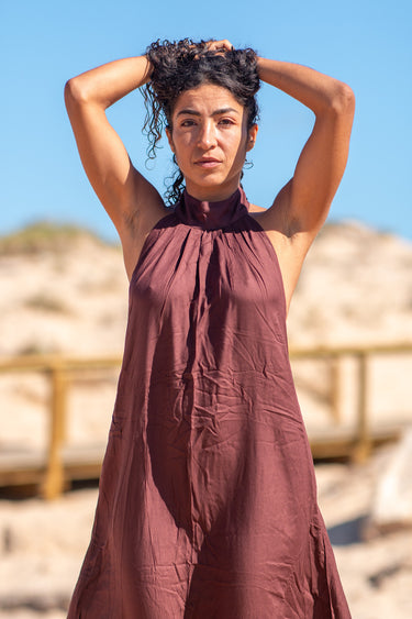 Vestido Priya castanho - Raja Pura - Loja online de vestuário étnico