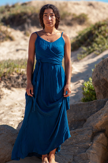 Vestido Pradera azul - Raja Pura - Loja online de vestuário étnico