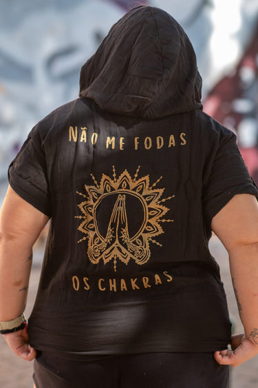 Camisa Chacras Preta 3 botões - Raja Pura - Loja online de vestuário étnico