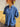 Camisa Rudra étnica unisex algodão leve azul petróleo oversized nó frontal tingida mão Raja Pura