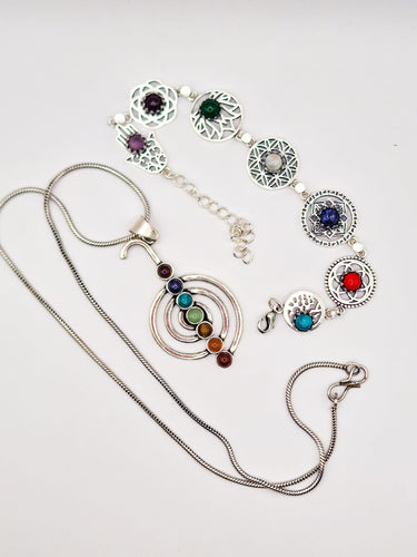 Conjunto Chakras Prateado 03 - Raja Pura - Loja online de vestuário étnico