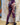 Leggings Mati tie-dye artesanal algodão viscose tie dye azul e roxo Raja Pura. vista de costas
