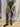 Leggings Mati tie-dye artesanal algodão viscose tie dye verde e azul Raja Pura. vista de costas