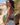 Top Kora crop étnico algodão menta block print tribal franjas artesanais Raja Pura - vista retrato lado