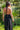 Vestido Agni maxi étnico preto algodão natural contas douradas Raja Pura - vista retrato costas
