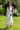 Vestido Ananda maxi étnico algodão musselina branco bordado tribal Raja Pura - vista corpo inteiro frente