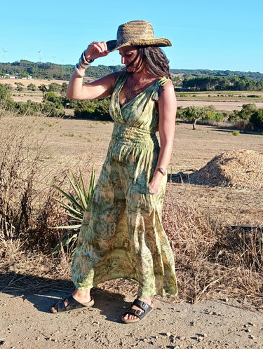 Vestido Anatólia 04 detalhe tecido seda sari reciclado padrão único Raja Pura