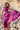 Vestido Gulabi maxi seda sari reciclado magenta fúcsia paisley gola franzida babados volume dramático Raja Pura - vista corpo inteiro frente