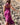 Vestido Gulabi maxi seda sari reciclado magenta fúcsia paisley gola franzida babados volume dramático Raja Pura - vista corpo inteiro costas