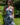 Vestido Kali maxi étnico seda padrão tribal mandala azul decote halter Raja Pura - vista retrato frente