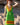 Vestido Prana maxi seda sari reciclado verde fenda lateral borlas Raja Pura - vista corpo inteiro frente