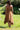 Vestido Tara maxi étnico algodão castanho franjas artesanais tribal Raja Pura - vista corpo inteiro costas