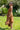 Vestido Tara maxi étnico algodão castanho franjas artesanais tribal Raja Pura - vista corpo inteiro lado