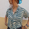 Camisa Kashi terracota étnica algodão tingida mão Raja Pura