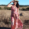 Vestido Anatólia 03 maxi étnico seda sari reciclado ombros ajustáveis vista frente Raja Pura