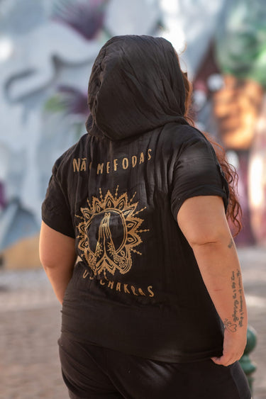 Camisa Chacras Preta 3 botões - Raja Pura - Loja online de vestuário étnico