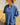 Camisa Rudra étnica unisex algodão leve azul petróleo oversized nó frontal tingida mão Raja Pura