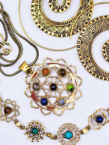 Conjunto Chakras Dourado 02 - Raja Pura - Loja online de vestuário étnico