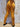 Leggings Mati yoga algodão amarelo mostarda screen print artesanal lótus sol olho místico Raja Pura - vista de costas