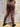 Leggings Mati yoga algodão castanho screen print artesanal lótus sol olho místico Raja Pura - vista de costas