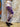 Leggings Mati tie-dye artesanal algodão viscose tie dye branco e roxo Raja Pura. vista de lado