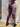 Leggings Mati tie-dye artesanal algodão viscose tie dye azul e roxo Raja Pura. vista de costas