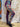 Leggings Mati tie-dye artesanal algodão viscose tie dye azul e roxo Raja Pura. vista de lado