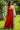 Quimono Devi reversível sari reciclado bege e vermelho étnico boho Raja Pura - vista corpo inteiro frente