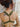 Top Boondi yoga halter viscose algodão verde nó central pendente dourado Raja Pura - vista de costas