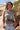 Top Kora crop étnico algodão menta block print tribal franjas artesanais Raja Pura - vista retrato frente