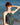 Top Vega crop halter seda sari reciclado turquesa padrão geométrico tribal reflexos metálicos azul roxo Raja Pura - vista retrato frente