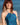 Top Vega crop halter seda sari reciclado turquesa padrão geométrico tribal reflexos metálicos prata Raja Pura - vista retrato frente