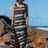 Vestido Ágata 01 étnico fluido rayon padrão exclusivo vista frente Raja Pura