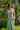 Vestido Agni maxi étnico menta algodão natural contas douradas Raja Pura - vista retrato frente