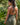 Vestido Agni maxi étnico verde algodão natural contas douradas Raja Pura - vista retrato costas