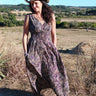 Vestido Anatólia 02 maxi étnico seda sari reciclado ombros ajustáveis vista frente Raja Pura