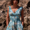 Vestido Anatólia 09 maxi étnico seda sari reciclado ombros ajustáveis vista frente Raja Pura
