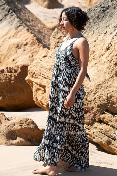 Vestido Céline 02 detalhe costas alças ajustáveis seda sari reciclado Raja Pura