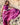 Vestido Gulabi maxi seda sari reciclado magenta fúcsia paisley gola franzida babados volume dramático Raja Pura - vista corpo inteiro frente