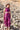 Vestido Gulabi maxi seda sari reciclado magenta fúcsia paisley gola franzida babados volume dramático Raja Pura - vista corpo inteiro frente