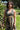 Vestido Kali maxi étnico seda padrão tribal mandala tons de castanho decote halter Raja Pura - vista retrato frente
