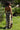Vestido Kali maxi étnico seda padrão tribal mandala preto, branco e amarelo decote halter Raja Pura - vista corpo inteiro costas