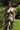 Vestido Kali maxi étnico seda padrão tribal mandala preto, branco e amarelo decote halter Raja Pura - vista retrato frente