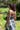 Vestido Kali maxi étnico seda padrão tribal mandala azul decote halter Raja Pura - vista retrato costas 3/4