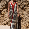 Vestido Karma 03 maxi étnico seda sari reciclado vista frente Raja Pura