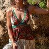 Vestido Margarida 01 maxi étnico seda sari reciclado único irrepetível vista frente Raja Pura
