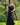 Vestido Pradera maxi étnico algodão crepe cor preto alças finas Raja Pura - vista corpo inteiro 3/4
