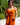 Vestido Pradera maxi étnico algodão crepe cor terracota alças finas Raja Pura - vista retrato frente