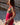 Vestido Prana maxi seda sari reciclado bordô, bege e preto padrão floral fenda lateral borlas Raja Pura - vista retrato lado